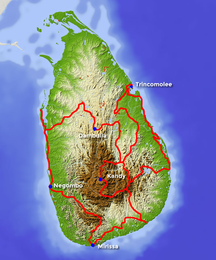 mountains in sri lanka map mountains in sri lanka map